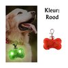 Led beleuchteter Knochen mit Clip f&uuml;r Hundehalsband (Rot)