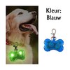 Led beleuchteter Knochen mit Clip f&uuml;r Hundehalsband (Blau)