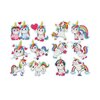 Diamond Painting Sticker Set Einh&ouml;rner (12 St&uuml;ck)