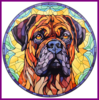 Diamond Painting Glas in lood Hond - Bullmastif