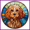 Diamond Painting Glas in lood Hond - Cockapoo