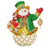 Diamond Painting Kerst sticker groot Sneeuwpop (15cm)