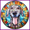 Diamond Painting Glas in lood Hond - Deense Dog