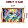Diamond Painting Holztablett 05 Eule (20x30cm)