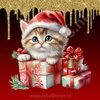 Diamond Painting Kerst Kitten