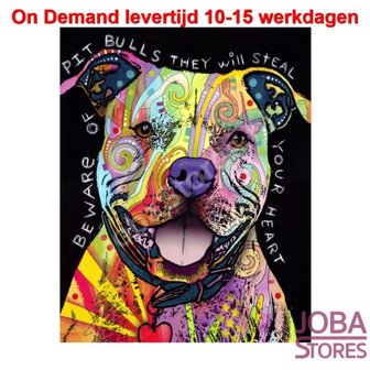 Diamond Painting Kleurrijke Pitbull