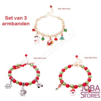 Kerst Armbanden set met bedeltjes