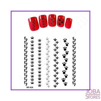 Nail Sticker Set Paws (6 Blatt)