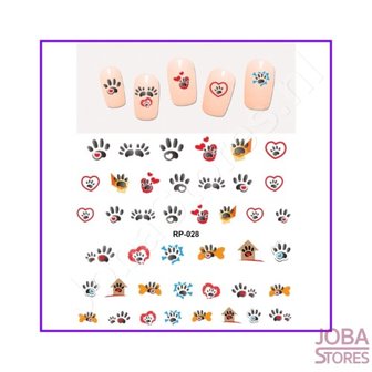 Nail Sticker Set Paws (6 Blatt)