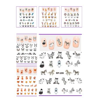 Nagelsticker Set Tiere (150 Sticker)