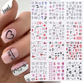 Nagel Sticker Set Love (12 vellen)