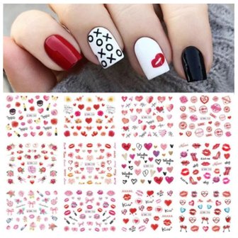 Nagel Sticker Set Kisses (12 vellen)