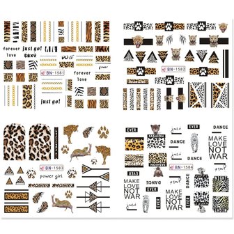 Nagelsticker Set Leopardenmuster (350 Sticker)