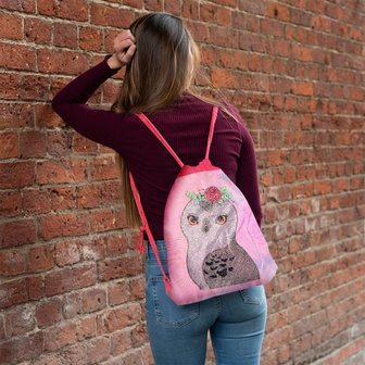 Diamond Painting Rucksack Rosa Eule