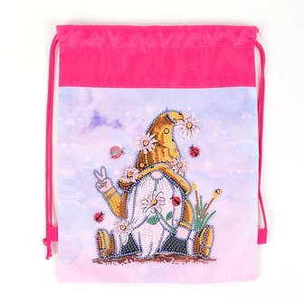 Diamond Painting Rucksack Rosa Gnom