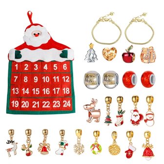 Weihnachtsadventskalender Charm Armb&auml;nder