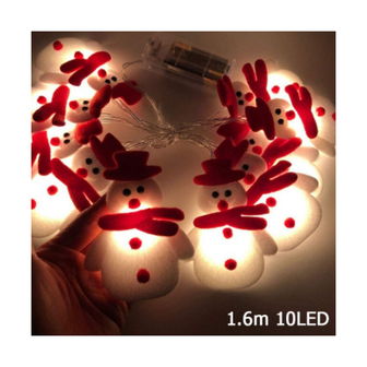 Weihnachtsbeleuchtung Girlande Schneem&auml;nner (10 Lichter/1,5 Meter)