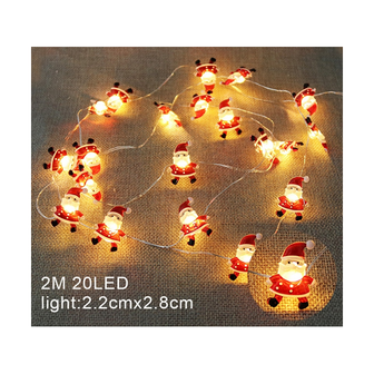 Weihnachtsbeleuchtung Girlande Mini Santas (20 Lichter/2 Meter)