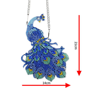 Diamond Painting Pfau H&auml;ngendes Ornament (21cm)