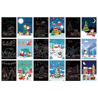 Rubbelbilder Weihnachtskarten-Set (9-teilig)