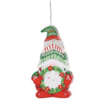 Diamond Painting h&auml;ngende Weihnachtslampe (Gnome/Kobold 04)