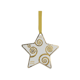 Goebel - Gustav Klimt | Weihnachtsanh&auml;nger Der Baum des Lebens Wei&szlig;gold | Ornament, Porzellan, 11cm, Echtgold