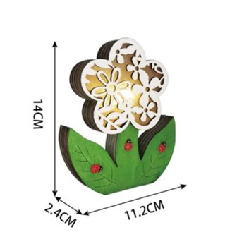 Tischdeko Ostern mit Beleuchtung Blume (14cm)