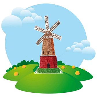 Diamond Painting stehendes Ornament mit Bewegung Windm&uuml;hle (26cm)