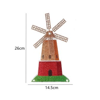 Diamond Painting stehendes Ornament mit Bewegung Windm&uuml;hle (26cm)