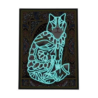 Diamond Painting leuchtet im Dunkeln Katze 25x35cm