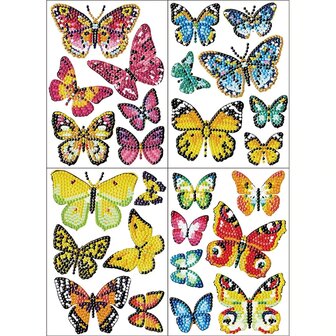 Diamond Painting Sticker Set Schmetterlinge (26 St&uuml;ck)