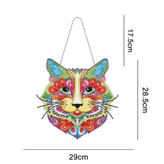 Diamantmalerei-H&auml;ngefigur Katze (30 cm)