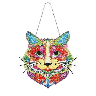 Diamantmalerei-Hängefigur Katze (30 cm)