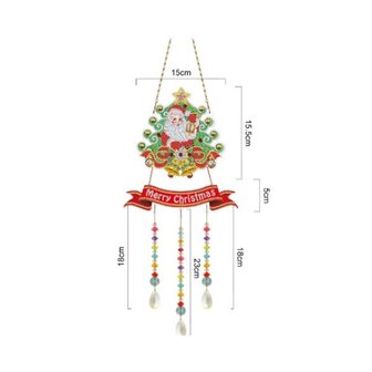 Diamond Painting Ornament zum Aufh&auml;ngen mit Ketten 07 Weihnachtsmann-Weihnachtsbaum