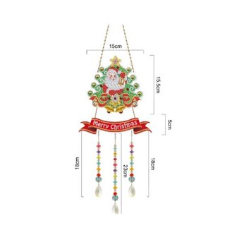 Diamond Painting Ornament zum Aufh&auml;ngen mit Ketten 07 Weihnachtsmann-Weihnachtsbaum
