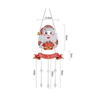 Diamond Painting Ornament zum Aufh&auml;ngen mit Ketten 08 Weihnachtsmann