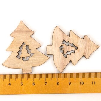 Mini-Weihnachtsanh&auml;nger aus Holz Weihnachtsb&auml;ume zum selber bemalen / bemalen (10 St&uuml;ck / 44mm)