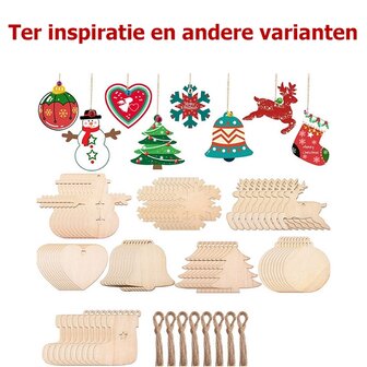 Weihnachtsh&auml;nger aus Holz Geschenke zum selber bemalen / bemalen (10 St&uuml;ck/80mm)