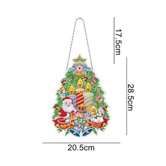Diamond Painting Weihnachtsschmuck zum Aufh&auml;ngen mit Lichtern 26 Weihnachtsbaum (30 cm)