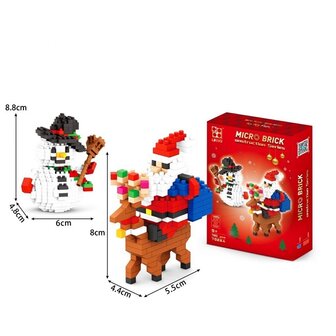 Nanoblocks Bausatz Weihnachtsmann und Schneemann (720 Teile)