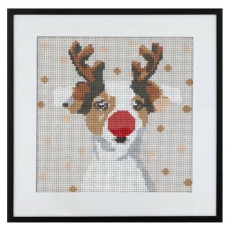 Grafix Diamond Painting Weihnachtshund 30x30cm - Rund