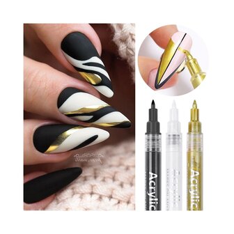 Nail Art Gel Nagellack Pen Set 01 (3 St&uuml;ck)