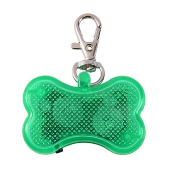 Led beleuchteter Knochen mit Clip f&uuml;r Hundehalsband (Gr&uuml;n)