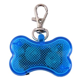 Led beleuchteter Knochen mit Clip f&uuml;r Hundehalsband (Blau)