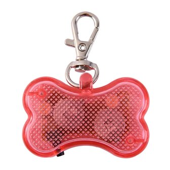 Led beleuchteter Knochen mit Clip f&uuml;r Hundehalsband (Rosa)