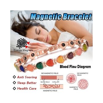 Magnetic Steel (Damen) Armband Herzen Rosa