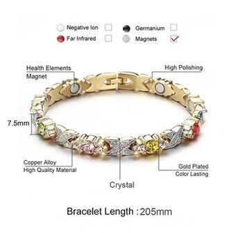 Magnetic Steel (Damen) Armband Aby bunt gold