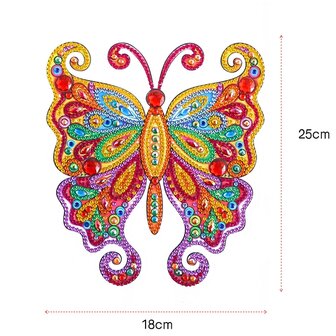Diamond Painting Sticker Gro&szlig; - Schmetterling (25cm)