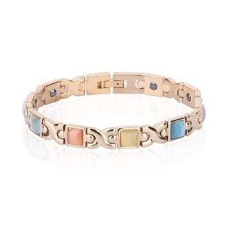 Magnetic Steel (Damen) Armband Jamy 22 (Colorful-Rose Goldfarben)