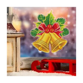 Diamond Painting Weihnachtssticker gro&szlig; Weihnachtsglocken 01 (14cm)